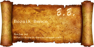 Bozsik Bence névjegykártya