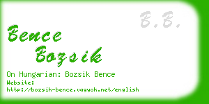 bence bozsik business card